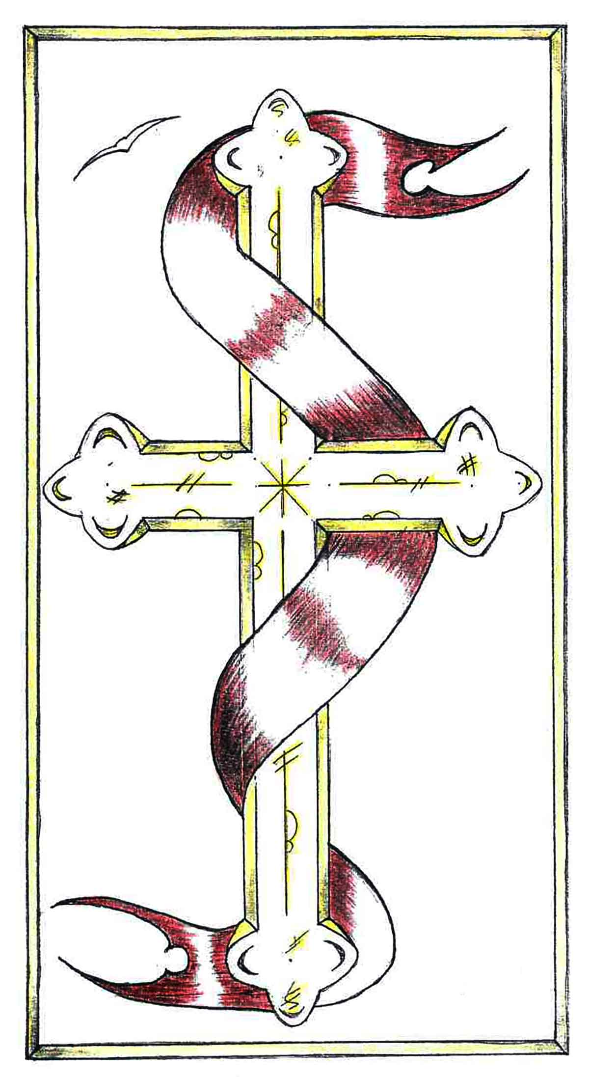 An image of the cross and a ribbon