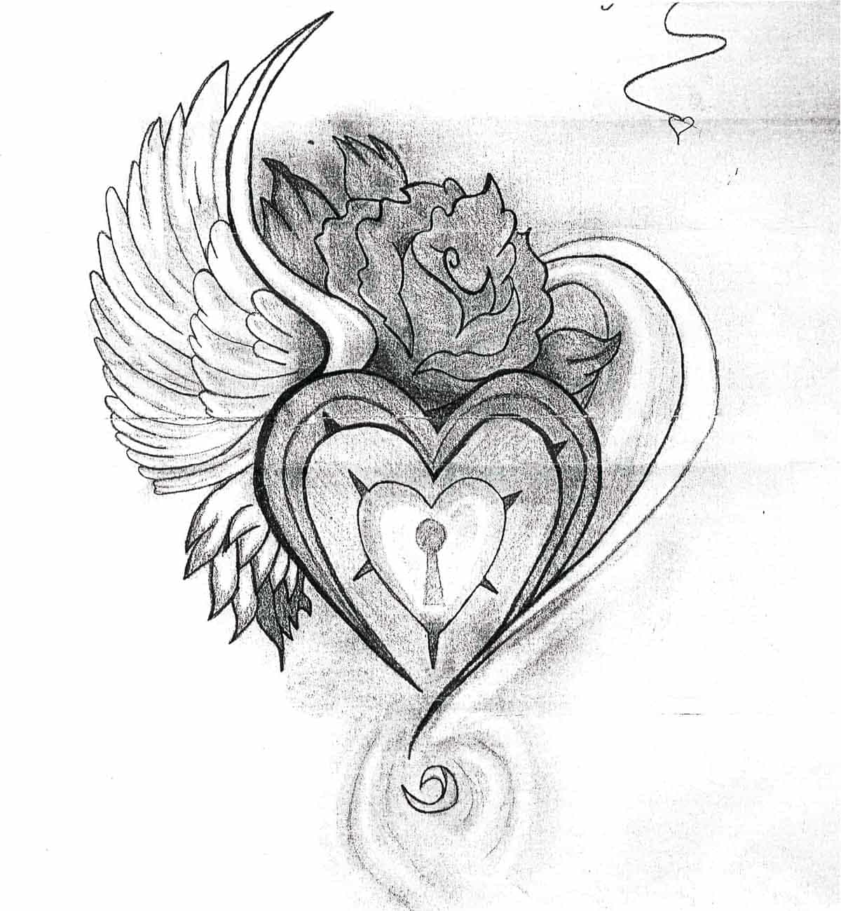 An image of a heart with wings