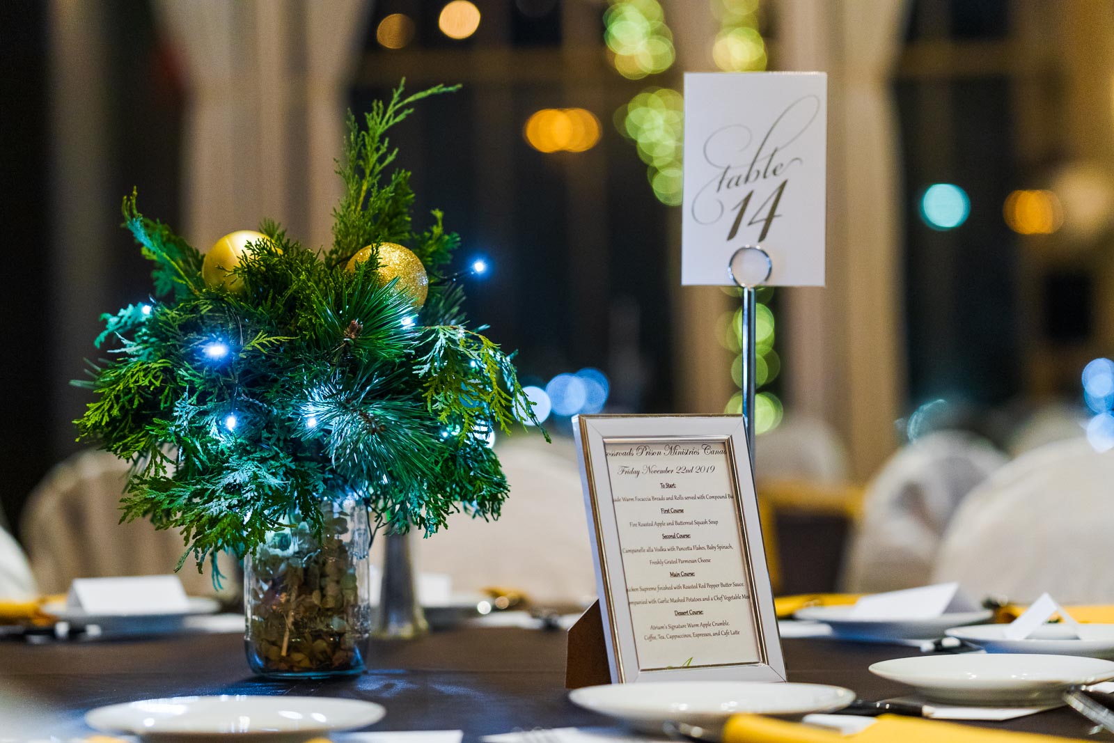 A table setting at an event